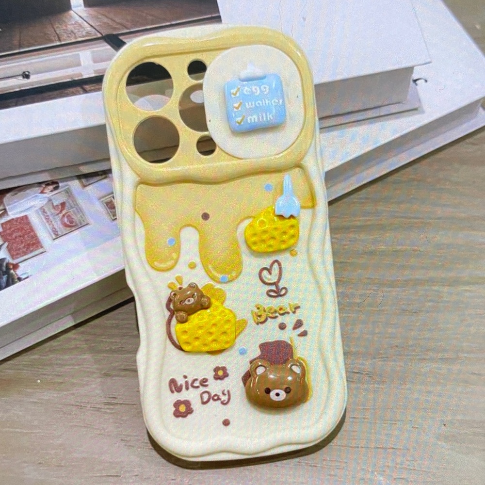 Cute Bear Phone Case - Yellow